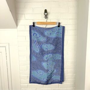 Vintage Blue Patterned Scarf